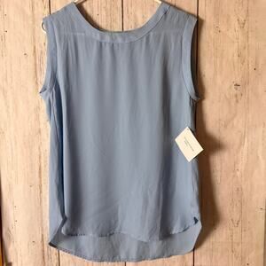 Stella Luce Women's Blue Sleeveless Lightweight Blouse Sz L NWT
